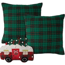 plaid camper green accent pillow   