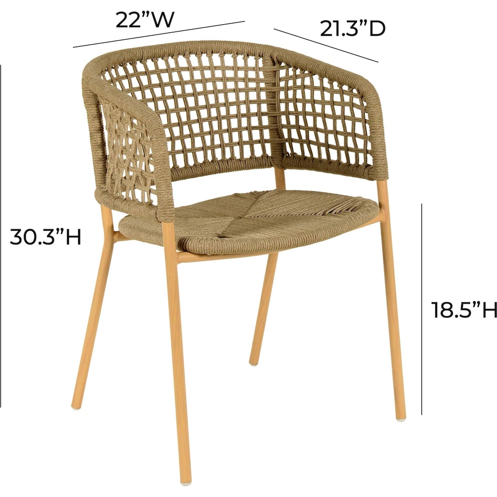 plano light brown outdoor dining chair   