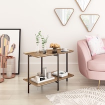 platform gold and gray coffee table   