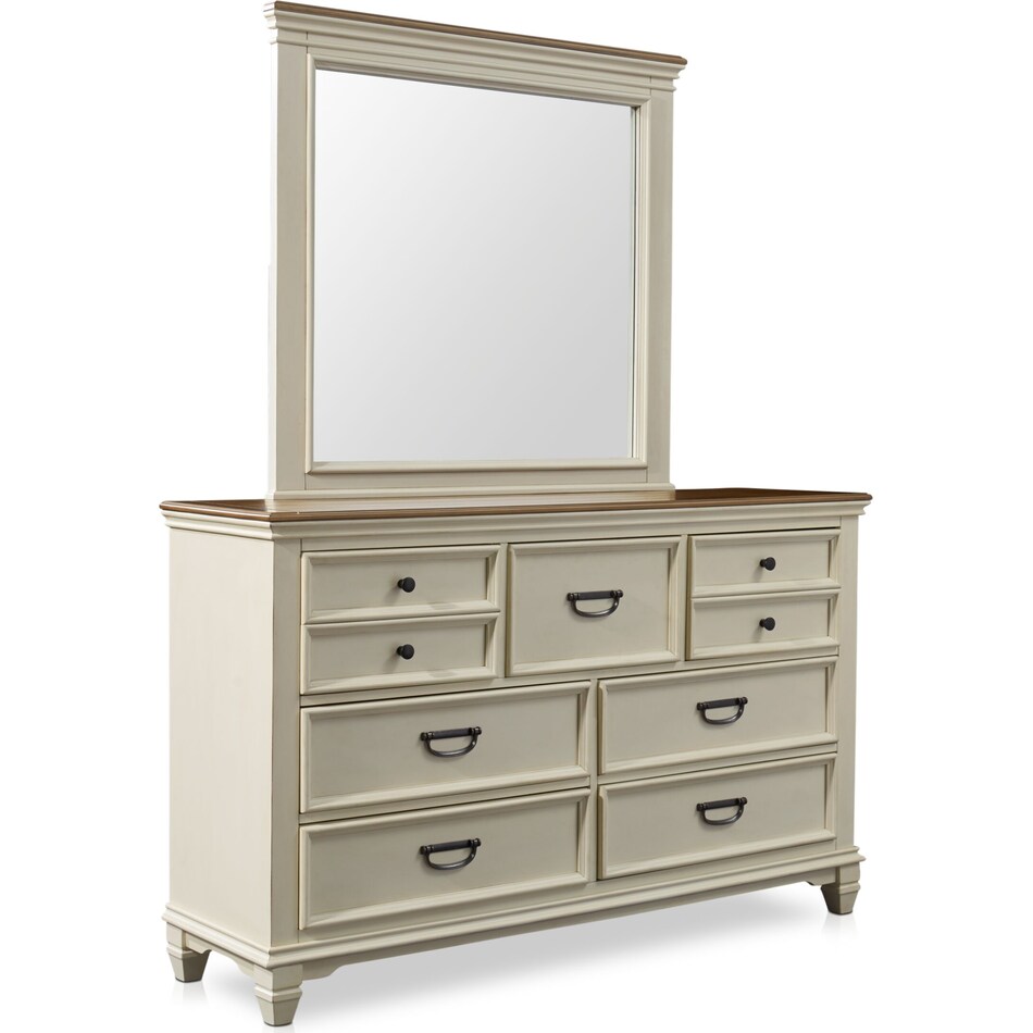 pleasant pointe white dresser and mirror   
