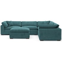 plush bella peacock sectional   