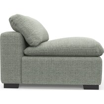 plush blue armless chair   