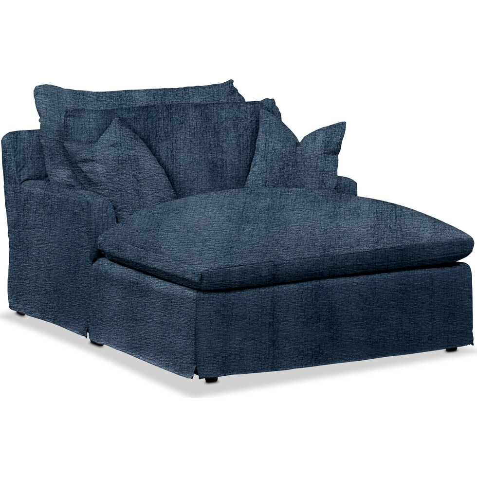 plush blue chaise   