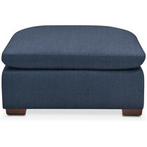 plush blue ottoman   