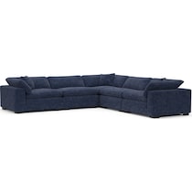 plush blue sectional   