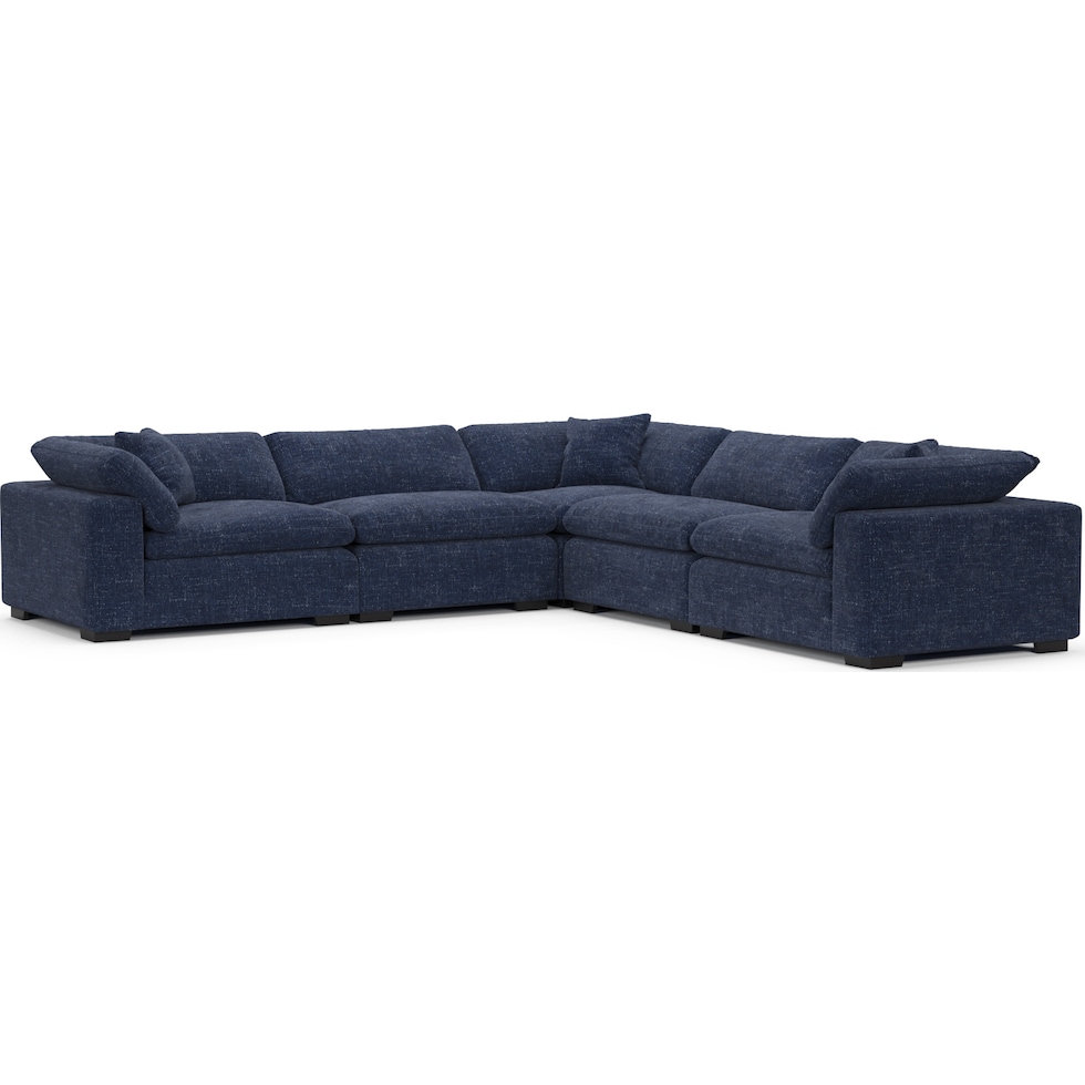 plush blue sectional   