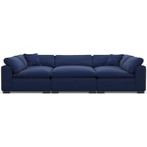 plush blue sectional   