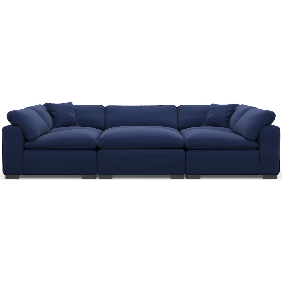 plush blue sectional   