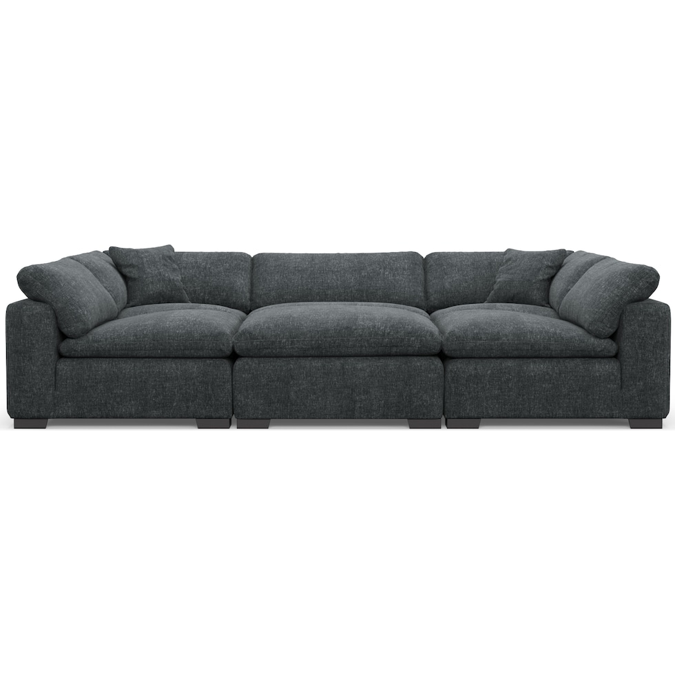 plush blue sectional   
