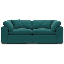 plush blue sofa   