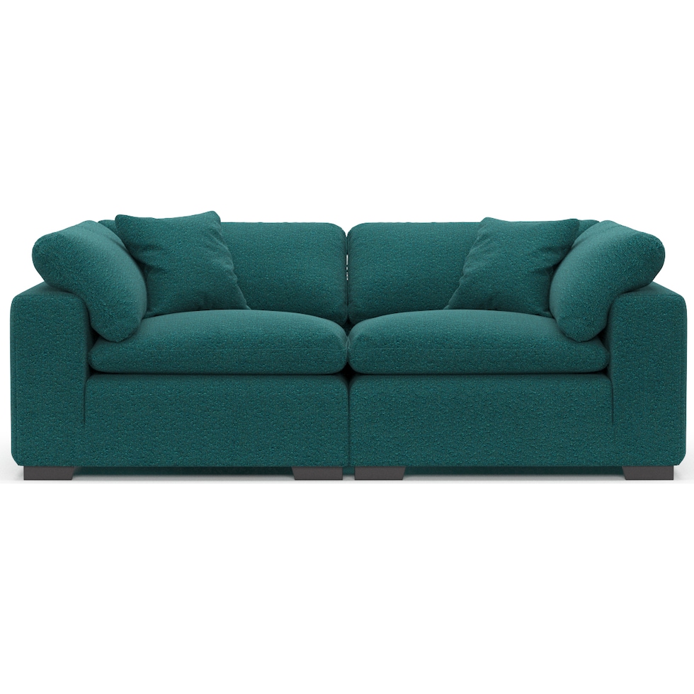 plush blue sofa   