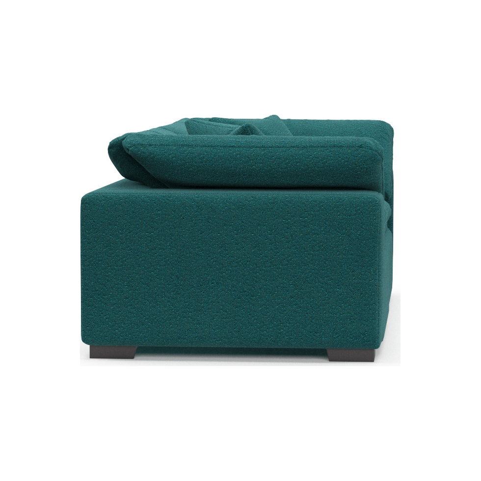 plush blue sofa   