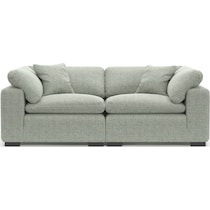 plush blue sofa   