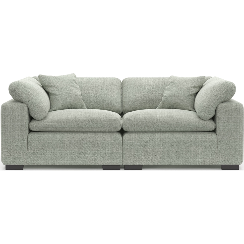 plush blue sofa   