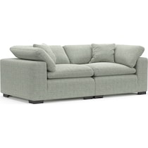 plush blue sofa   