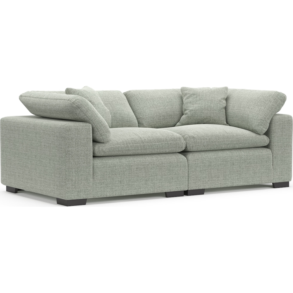 plush blue sofa   