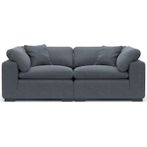 plush blue sofa   