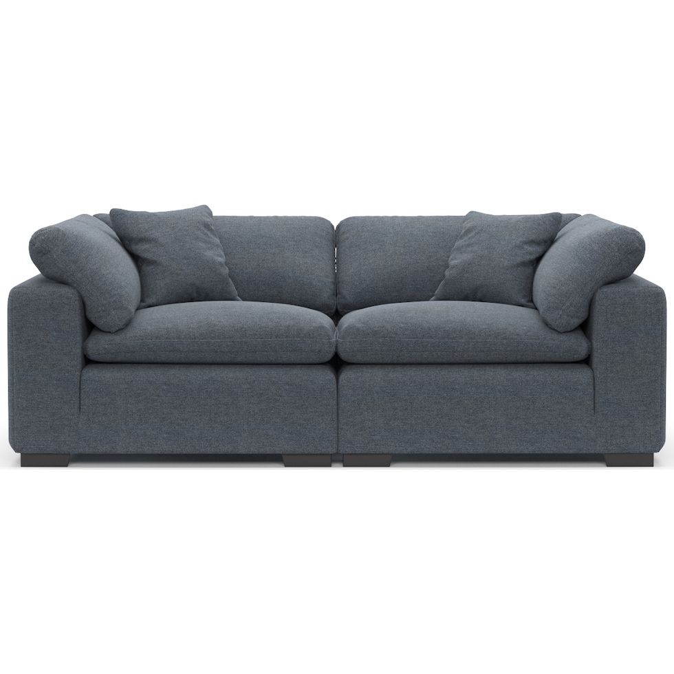 plush blue sofa   