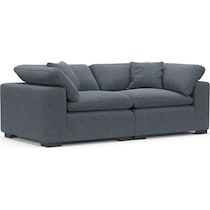 plush blue sofa   