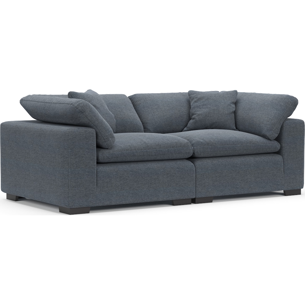 plush blue sofa   