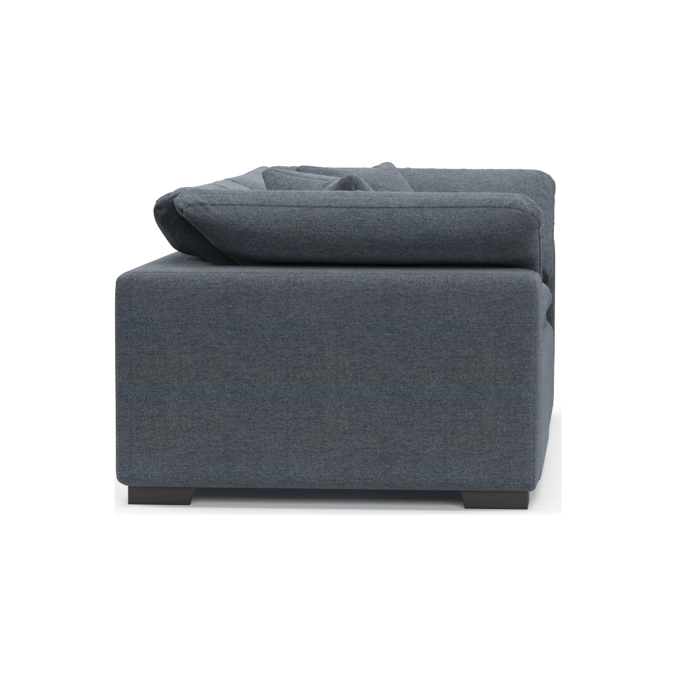 plush blue sofa   