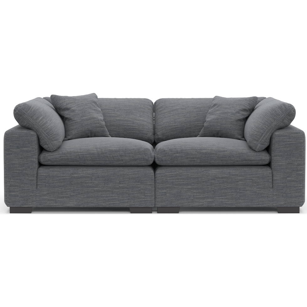 plush blue sofa   