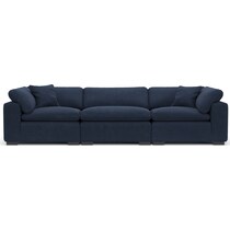 plush blue sofa   