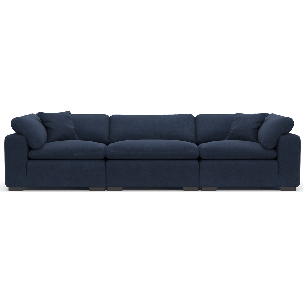 plush blue sofa   