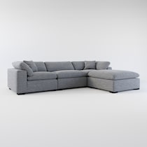 plush blue sofa   