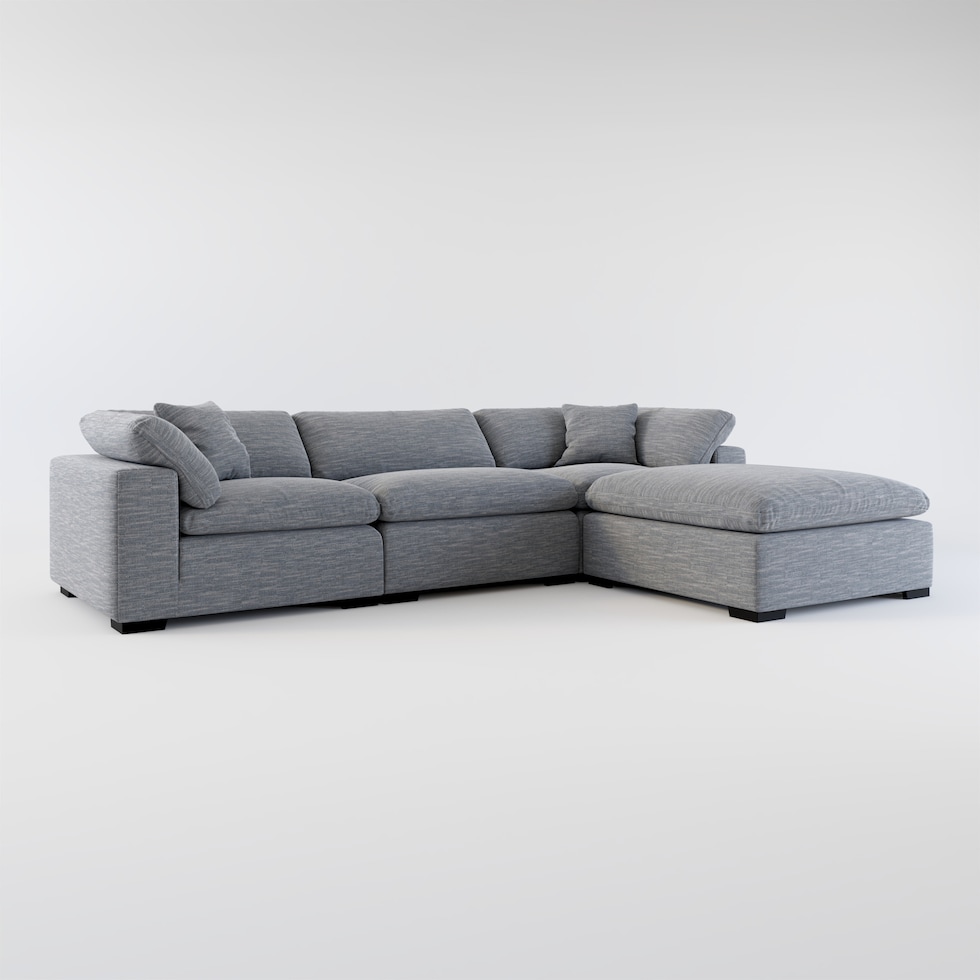 plush blue sofa   