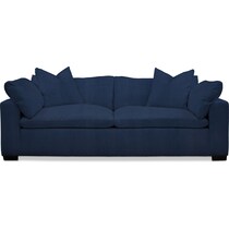 plush blue sofa   