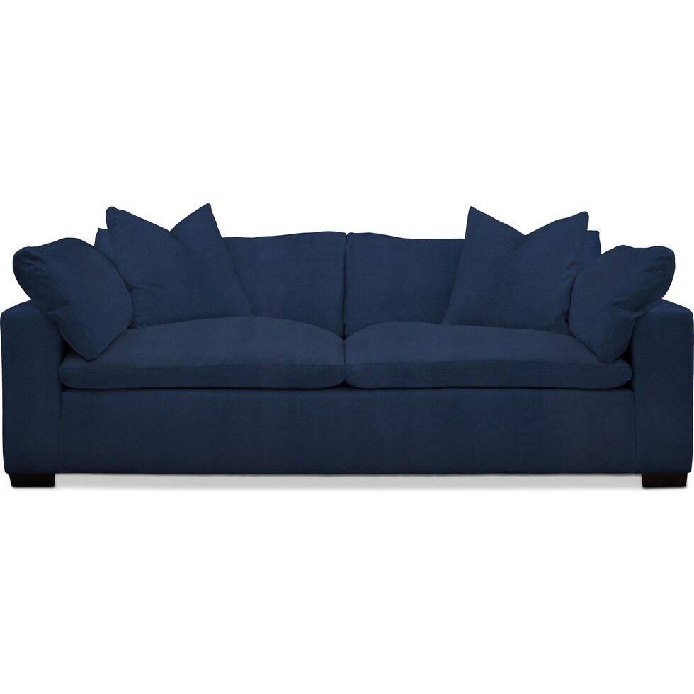 plush blue sofa   
