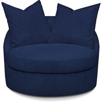 plush blue swivel chair   