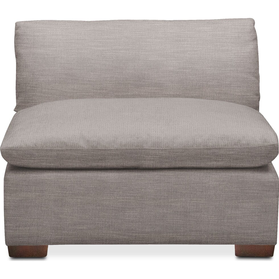 plush curious silver pine armless chair   