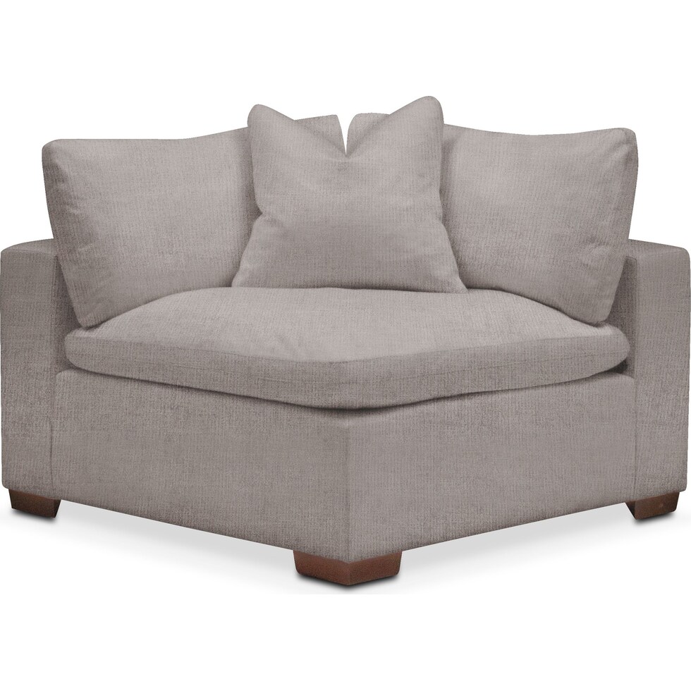 plush curious silver pine corner chair   