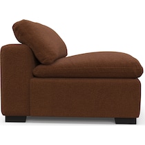 plush dark brown armless chair   