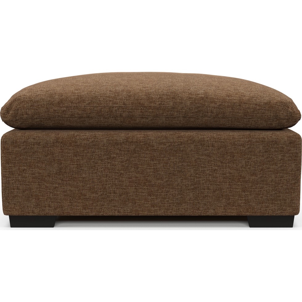 plush dark brown ottoman   