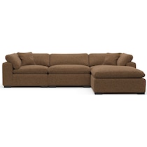 plush dark brown sectional   