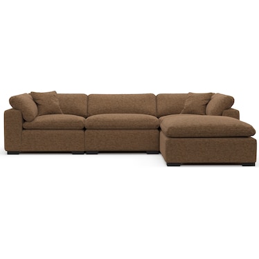 Plush Feathered Comfort Sectional - Balvi Truffle