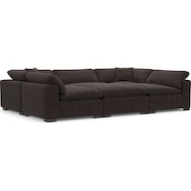 plush dark brown sectional   