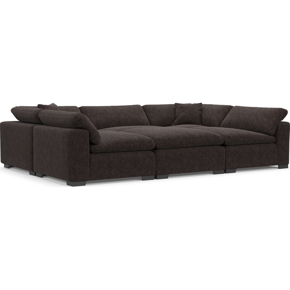 plush dark brown sectional   