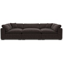 plush dark brown sectional   