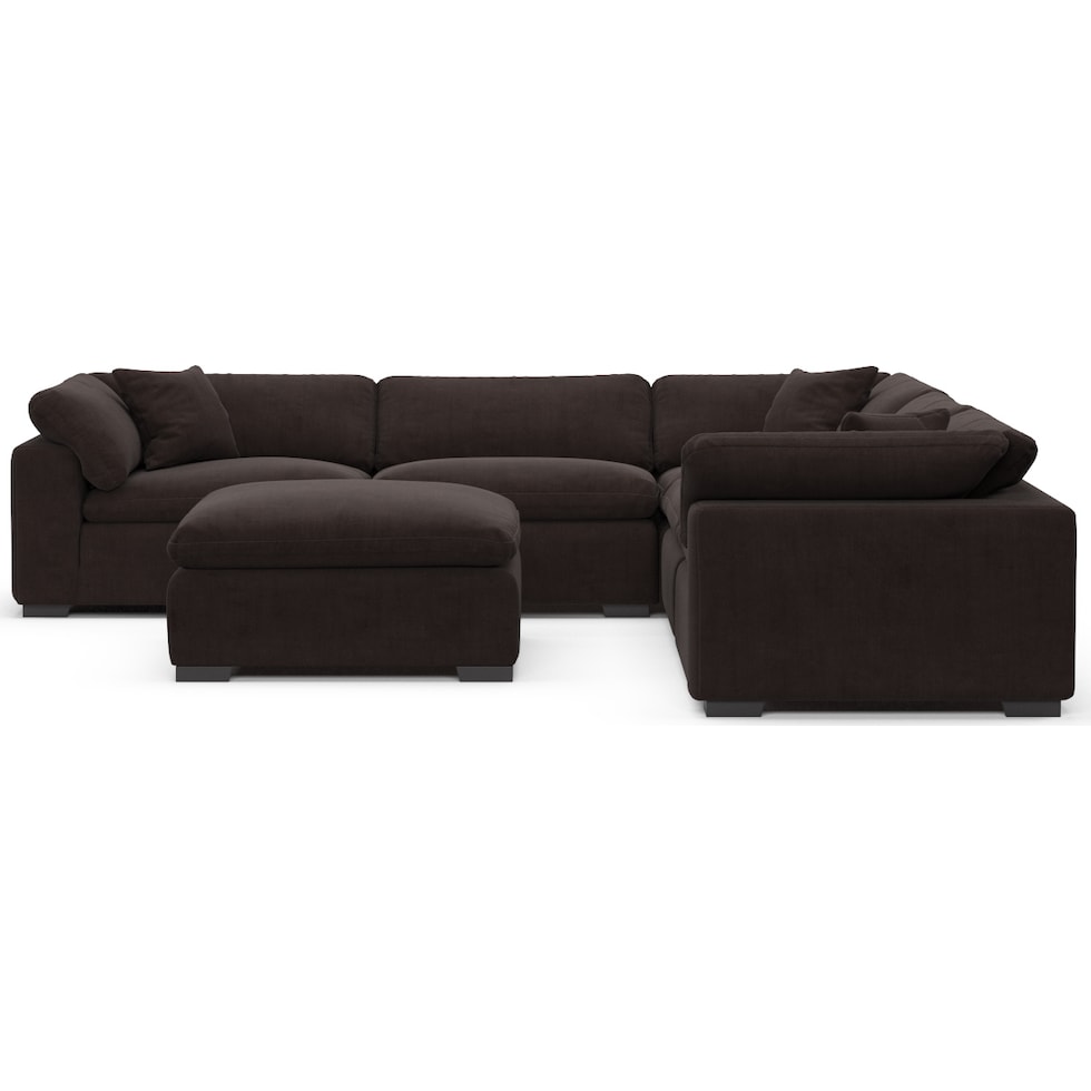 plush dark brown sectional   