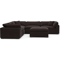 plush dark brown sectional   