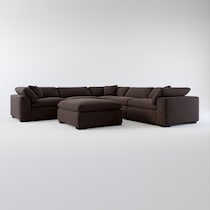 plush dark brown sectional web   