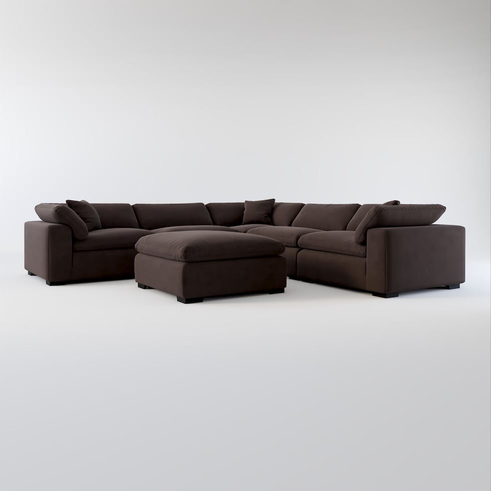 plush dark brown sectional web   