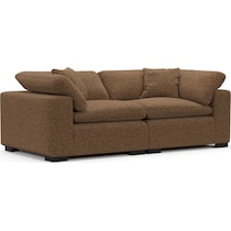 plush dark brown sofa   