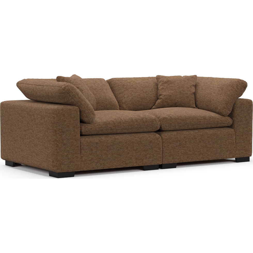 plush dark brown sofa   