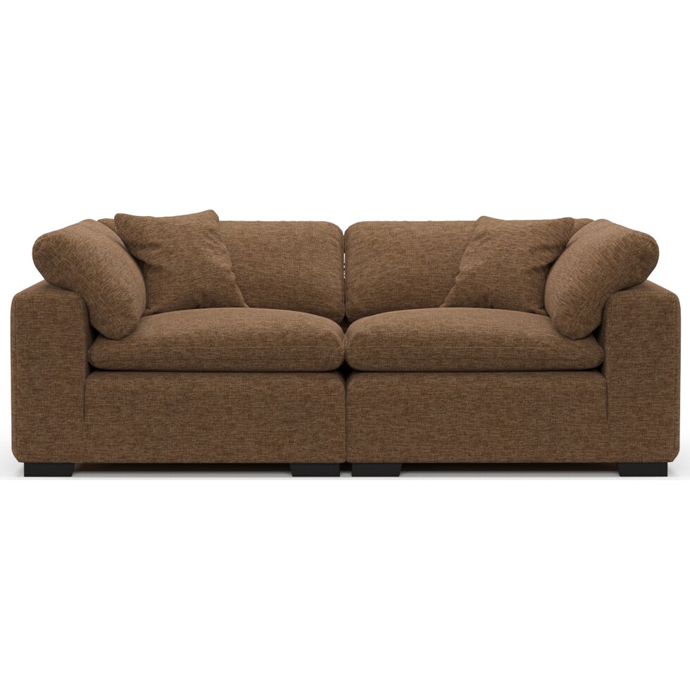 plush dark brown sofa   