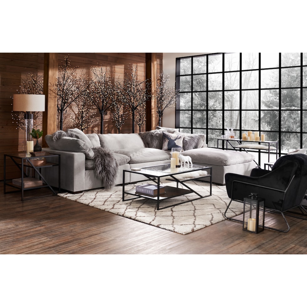 plush gray  pc living room   